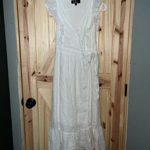 White flowy midi dress